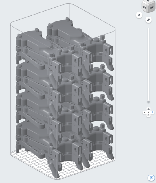 8 foldable drones stacked in a single Fuse build chamber
